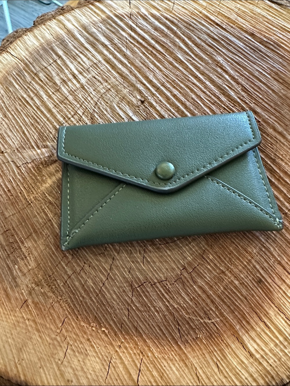 Minimal Envelope Card Wallet in Olive Green